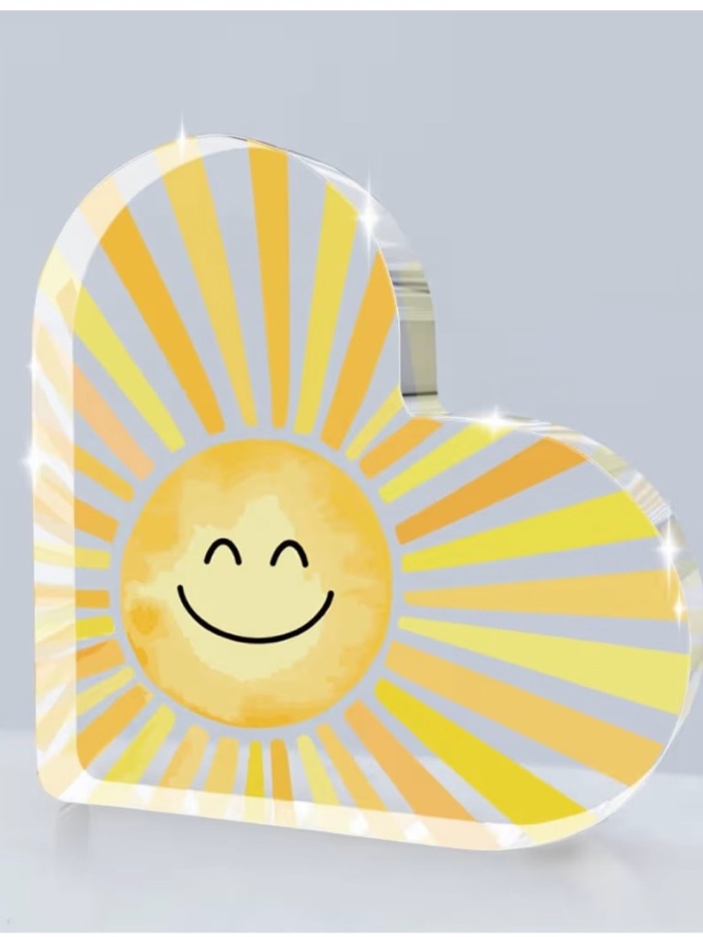 Sunny Smile Heart-Shaped Decorative Accent - Yellow
